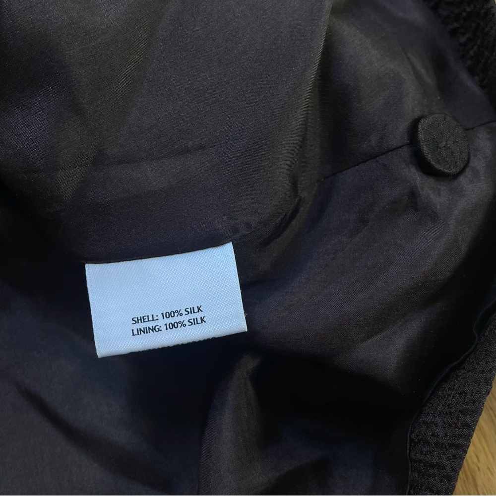 Eileen Fisher Chocolate Brown Crinkle 100% Silk Shirt Jacket Shacket Size M - Picture 8 of 16